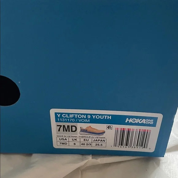Hoka Y Clifton 9 Youth Sneakers in Orange and Blue Size-7 MD NWT - Picture 11 of 12